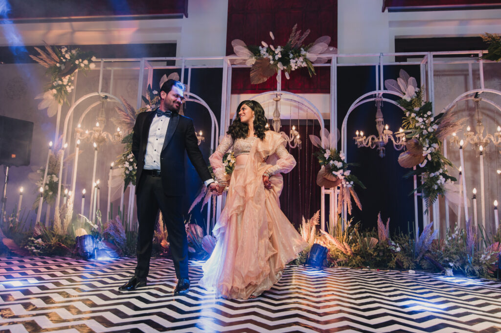 At sangeet ceremony Couple's sharing a joyful moment, captured through the lens of the best wedding photography